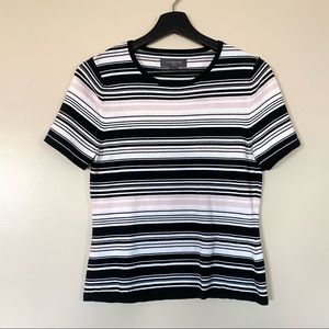 Liz Claiborne Short Sleeve Striped Top